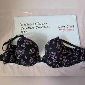 Victoria's Secret Lightly Lined Black & Pink Floral Print - Love Cloud Style